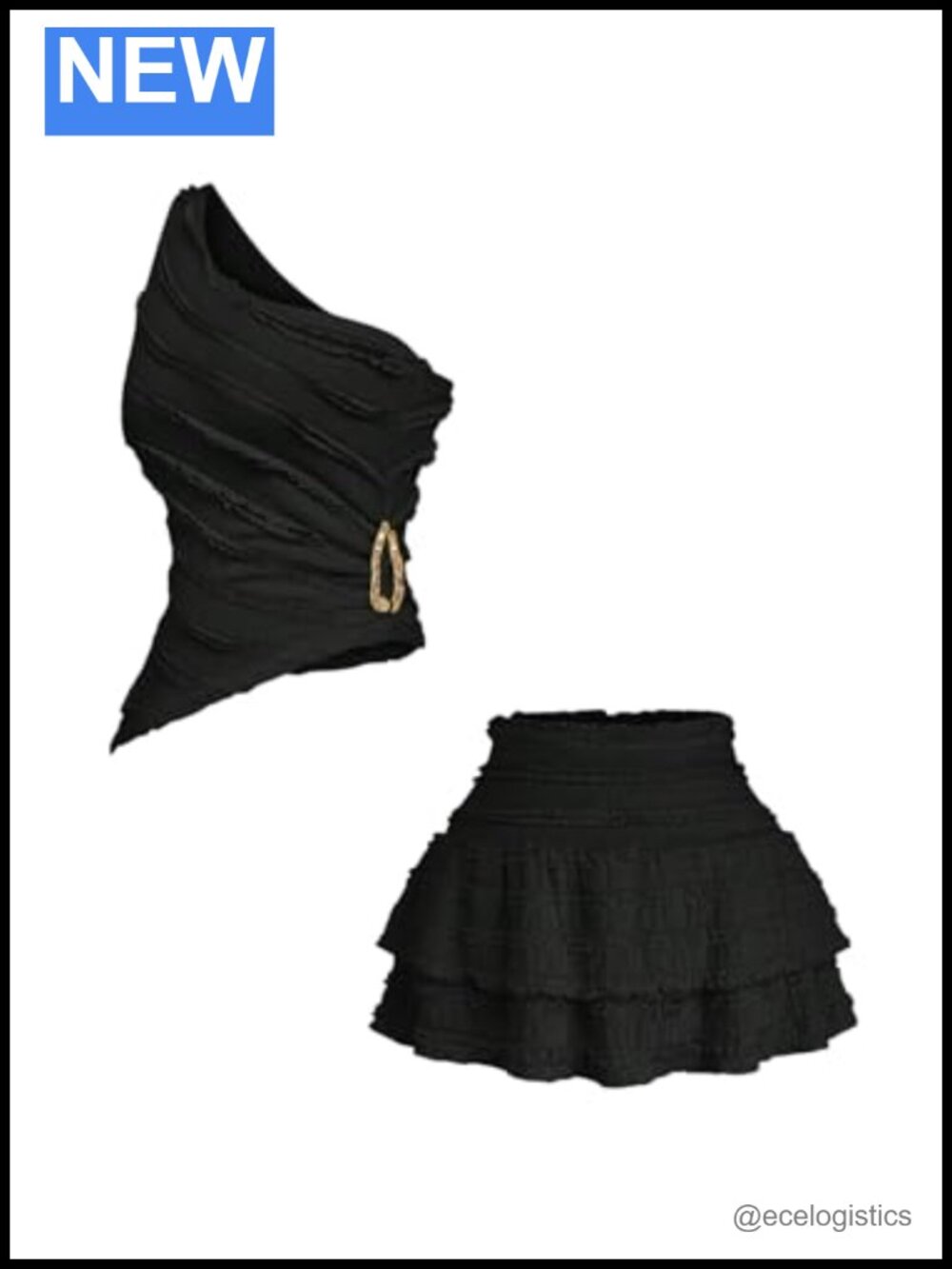 Women's Plus Size 2 Piece Skirt Set One Shoulder Asymmetrical Tank Top and Mini